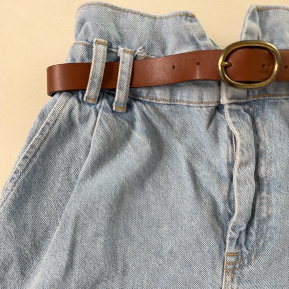Zara High Rise Paper Bag Mom Shorts 6 - Picture 3 of 5